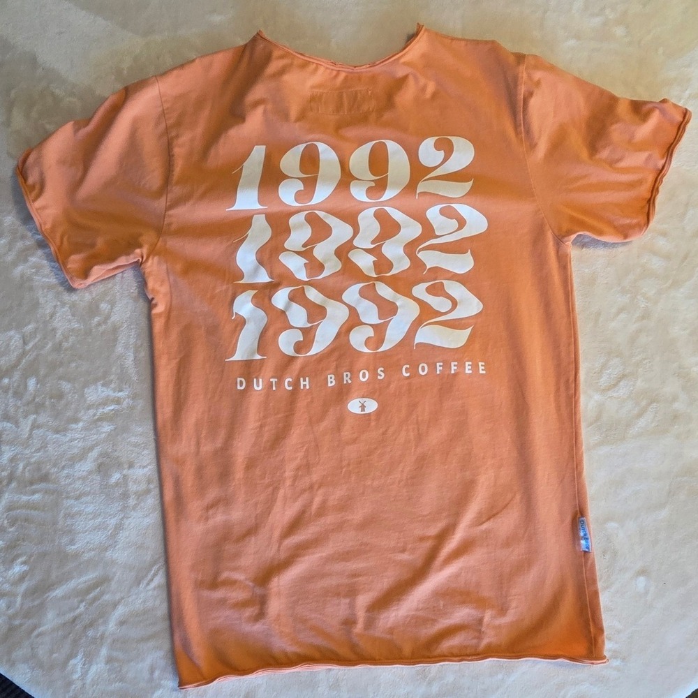 Dutch Bros Coffee Peach Estd 1992 Graphic Tee Medium Broista Merch Streetwear